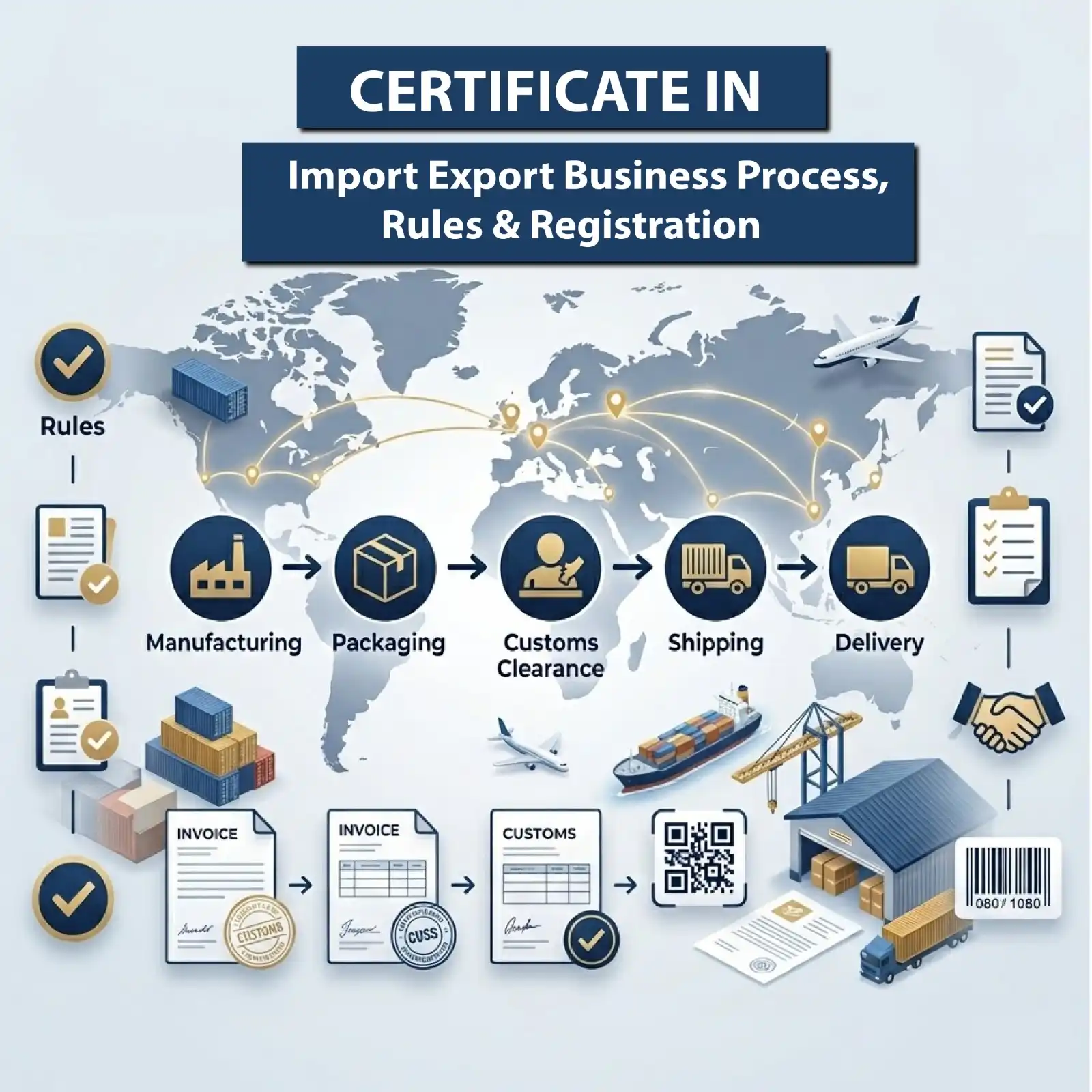 Certificate in Import Export Business Process, Rules & Registration
